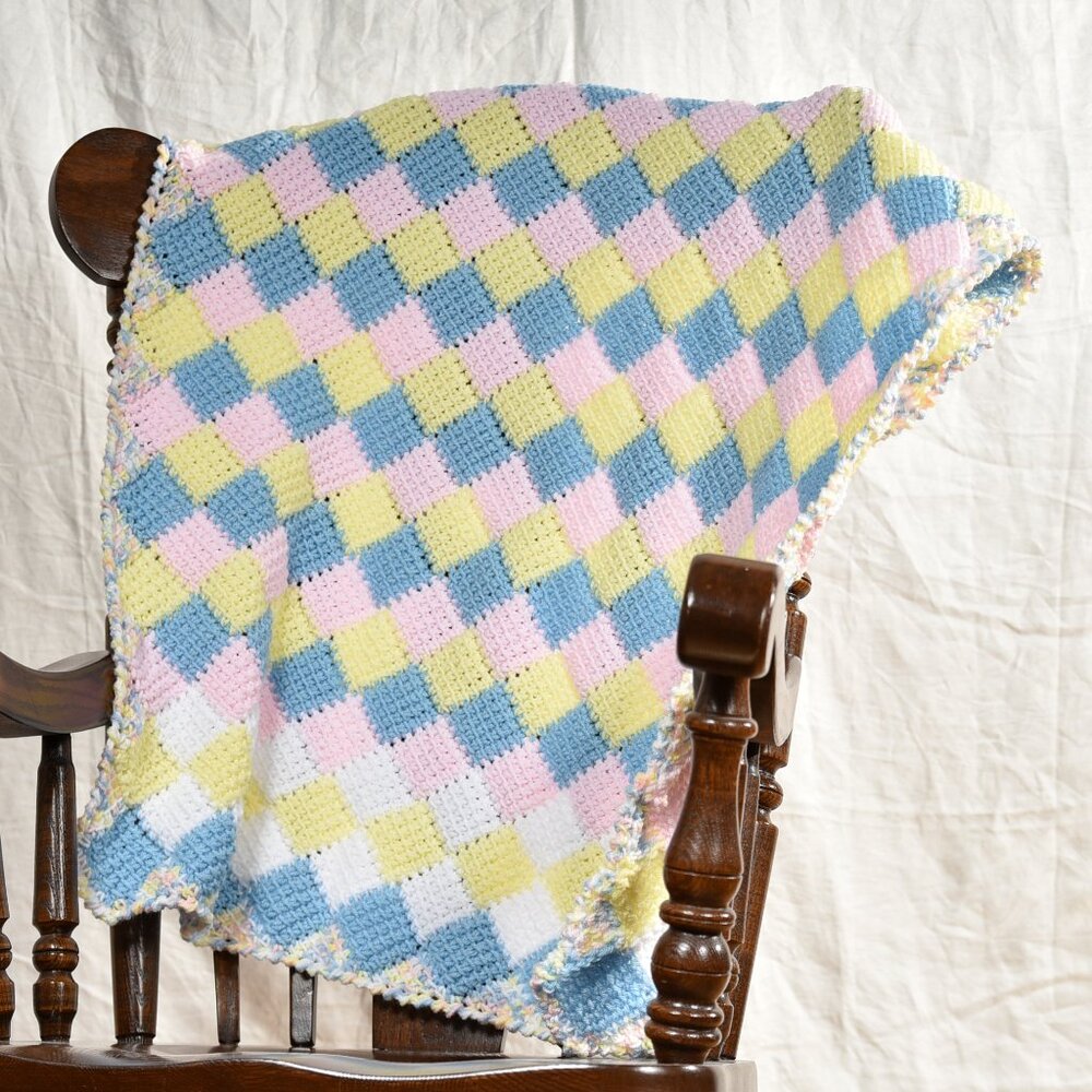 New, hand crocheted afghan throw blanket, beautiful pastels,  gift!   34" x 40"